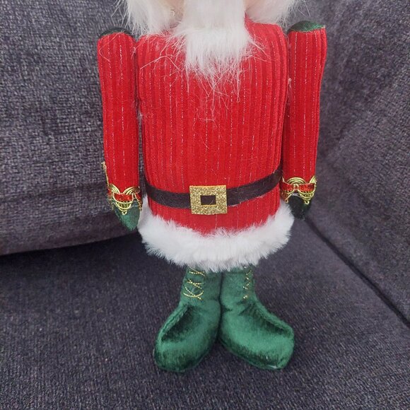 14" Christmas Holiday Red & Green Standing Nutcracker Soldier Plush - Picture 6 of 7